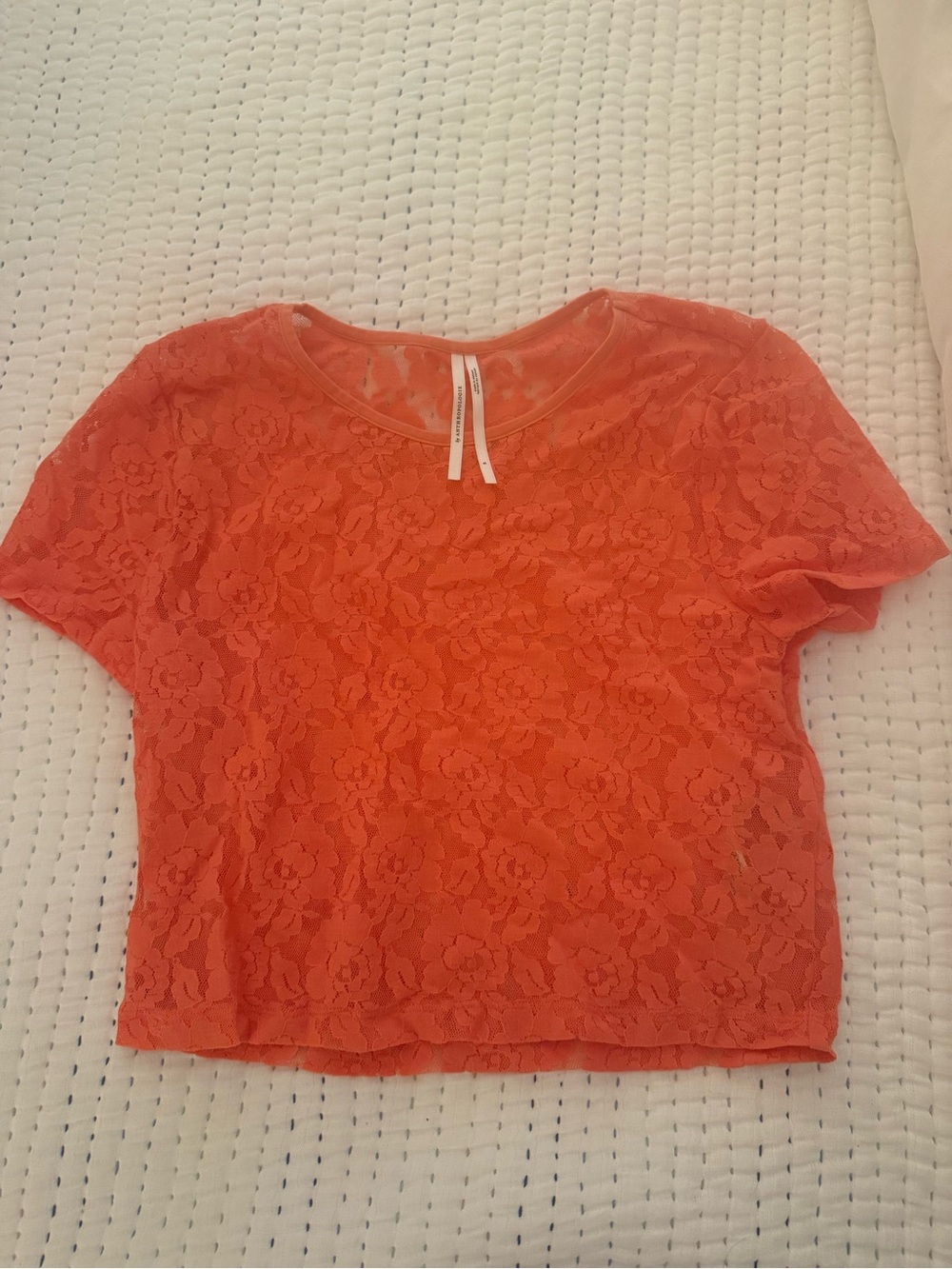 Anthropologie Coral Lace Top